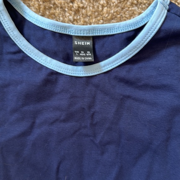 Navy Blue with light blue trim Ladies Shirt size L NWOT - Picture 6 of 6